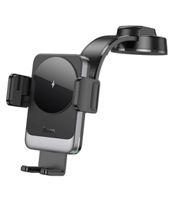 Автомобільний утримувач телефону з бездротовою зарядкою Hoco HW14 Speed ​​15W Чорний