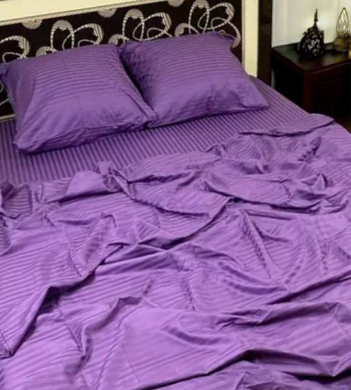 Комплект постільної білизни полуторний MakSon Elegant Purple, страйп-сатин, 100% бавовна (019-1145210С) | Зображення 2