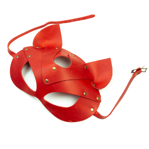 Премиум маска кошечки LOVECRAFT, натуральная кожа, красная, подарочная упаковка sexstyle | Зображення 4