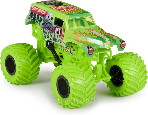 Оригинал Monster Jam Grave Digger Monster Truck Монстр-трак 1:24 Могильщик Гробокопатель Металлический кузов | Зображення 1