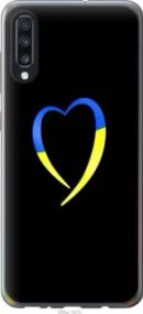 Чехол на Samsung Galaxy A70 2019 A705F Жёлто-голубое сердце из пластика FCh_027195