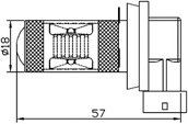 Светодиодная автолампа H11, 15W (560Lm) WHITE-6000K Original Samsung LED chip | Зображення 1