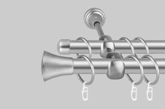Карниз для штор металевий, дворядний 19 мм (Принц) Сатин 200 див.