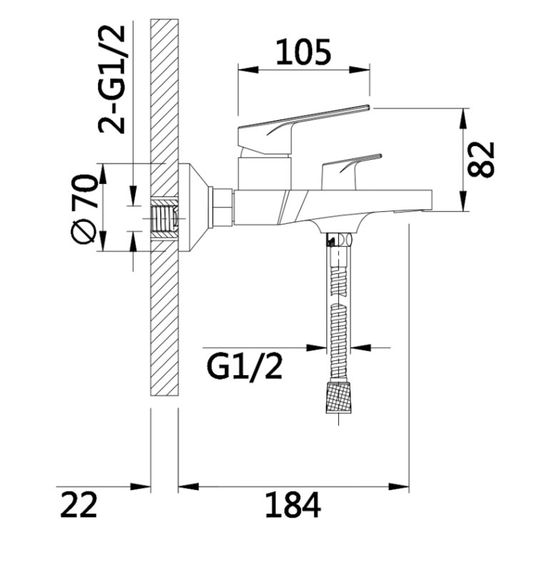 Змішувач для ванни Qtap Stenava New QTSTE259CRM45537 | Зображення 1