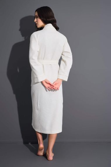 Жіночий вафельний халат Nusa 4270 кремовий 3XL | Зображення 3