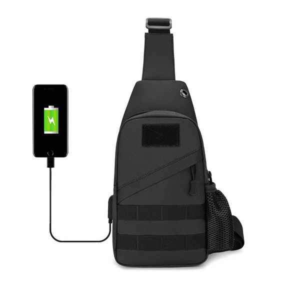 Чоловіча сумка-слінг тактична плечова, Чоловіча тактична сумка барсетка через плече HJ-85 | Зображення 9