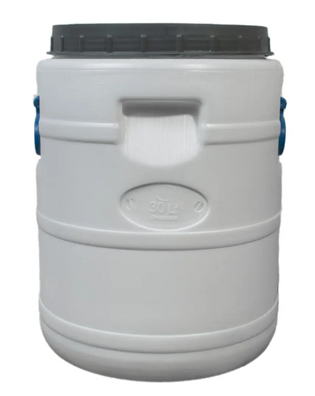 Пластиковая  бочка  30 л пищевая белая бидон  широкая горловина для солений,меда, молока