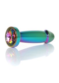 Анальная металлическая лопатка Plug-Jewellery Multicolour Penis PLUG- Clear S sexstyle