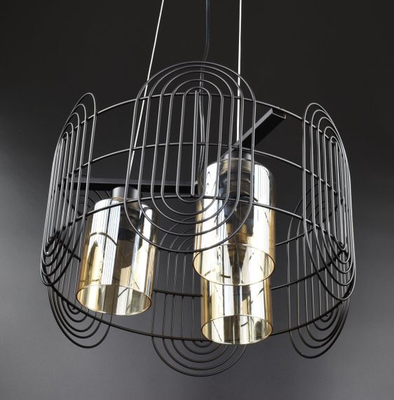 Люстра підвісна LOFT на 3 лампочки 26694 Чорний 35-120х40х40 см. | Зображення 2