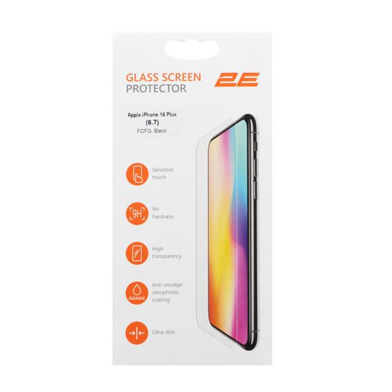 Захисне скло 2E  для Apple iPhone 16 Plus(6.7), 2.5D FCFG, (1 Pack), чорна рамка (2E-IP-16PL-6.7-SMFCFG-BB) | Зображення 5