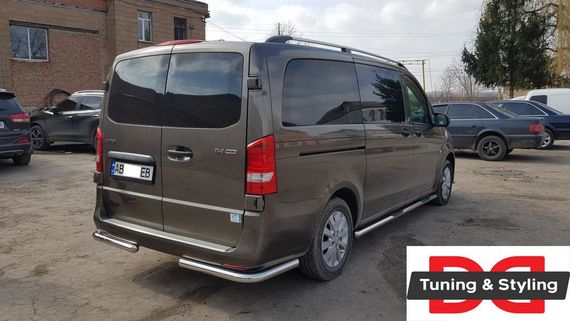 Задняя защита углы AK003 (нерж.) для Mercedes Vito / V W447 2014-2024 гг | Зображення 3