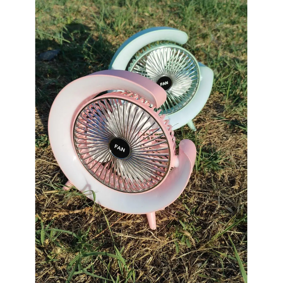 Бездротовий акумуляторний вентилятор маленький із підсвіткою, настільний акумуляторний нічник від USB з обдувом | Зображення 9