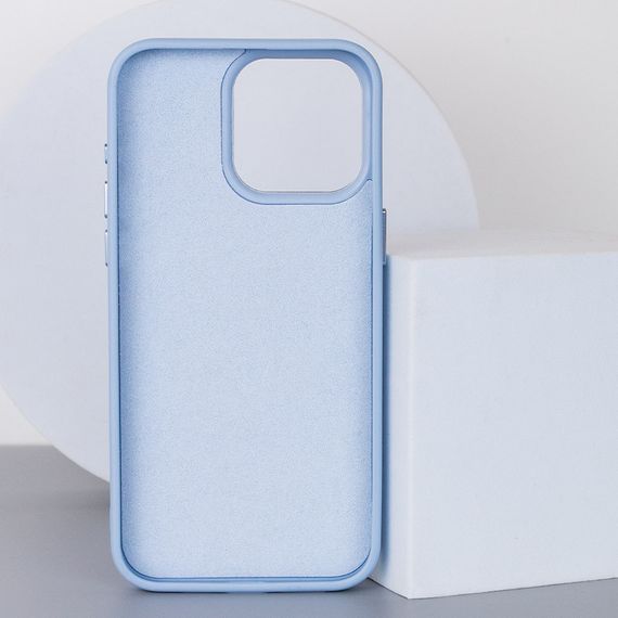 Шкіряний чохол Bonbon Leather Metal Style with MagSafe для Apple iPhone 12 Pro Max (6.7") Блакитний / Mist blue | Зображення 1