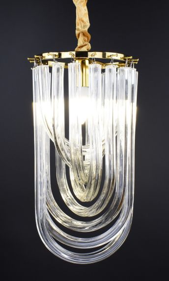 Люстра підвісна на 1 лампочку 26886 Золото 45-100х21х21 см. | Зображення 2