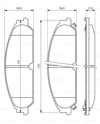Колодки гальмівні дискові CHRYSLER передн.  BOSCH (0986494483) | Зображення 6