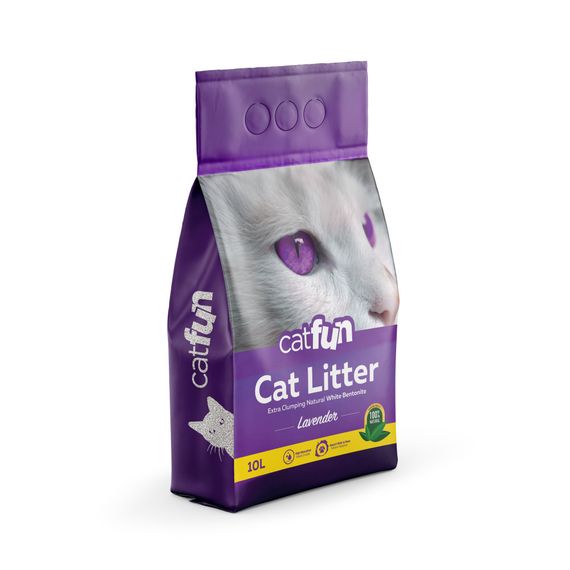 Наповнювач Catfun для котячих туалетів бентонітовий з ароматом лаванди 10 л