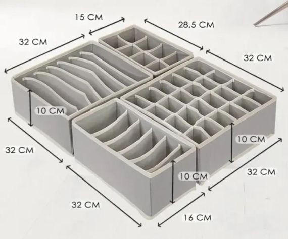 Органайзер для речей XL-1090 4шт 32х32х10 см | Зображення 2