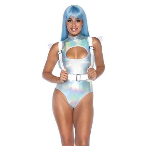 Портупея з крилами Leg Avenue Furry Angel wing body harness білого кольору, O/S | Зображення 2