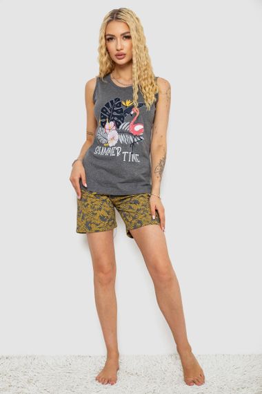 Пижама женская с принтом, цвет серый, 243R9639 | Зображення 1