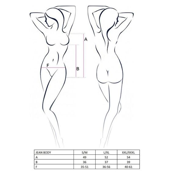 Боді монокіні під латекс JEAN BODY black XXL/XXXL - Passion | Зображення 1