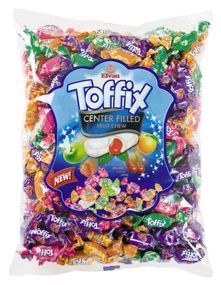 Жувальні цукерки TOFFIX Mix 1 кг - фруктове асорті з рідким центром