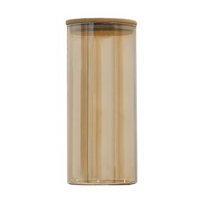 Ємність скляна з дерев'яною кришкою (кругла) бурштин VT-8012 Vittora 1200 мл