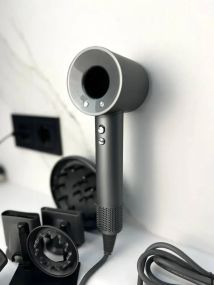 Фен Super Hair Dryer сірий з іонізацією та турборежимом 5 насадок (Y-002)