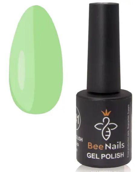 Гель-лак для нігтів Bee Nails 063 (блідо-зелений) 8мл | Зображення 1