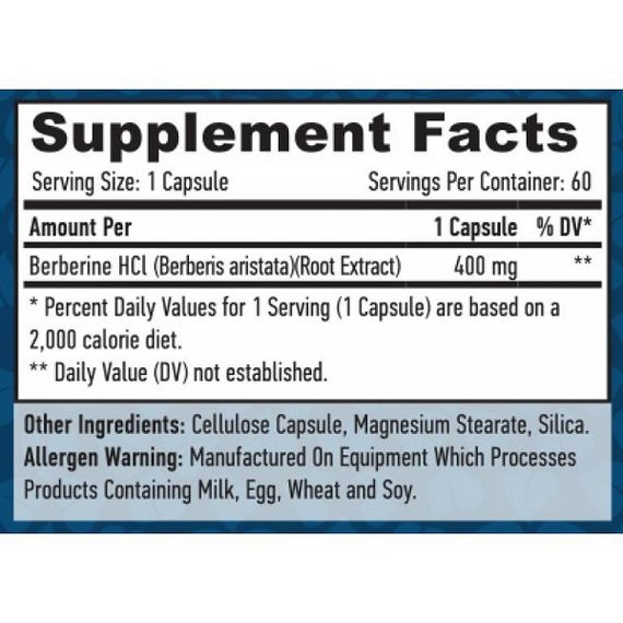 Барбарис Haya Labs Berberine HCL 400 mg 60 Veg Caps | Зображення 1