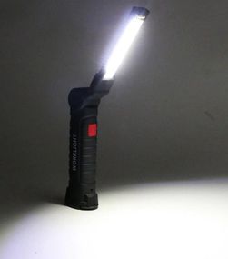 Светильник с красным и белым светом WORKLIGHT W-52 с магнитом и крючком фонарь аккумуляторный 18650