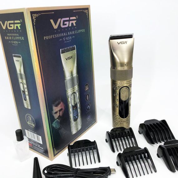 Аккумуляторная машинка для стрижки VGR V-659, Машинка для стрижки волос домашняя подстригательная | Зображення 8