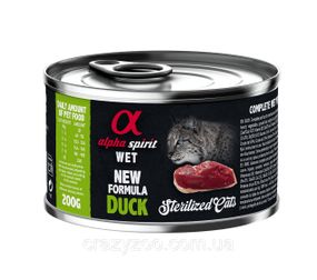 Вологий корм для стерилізованих котів Alpha Spirit Duck Sterilized Cat з качкою 200 г as311155