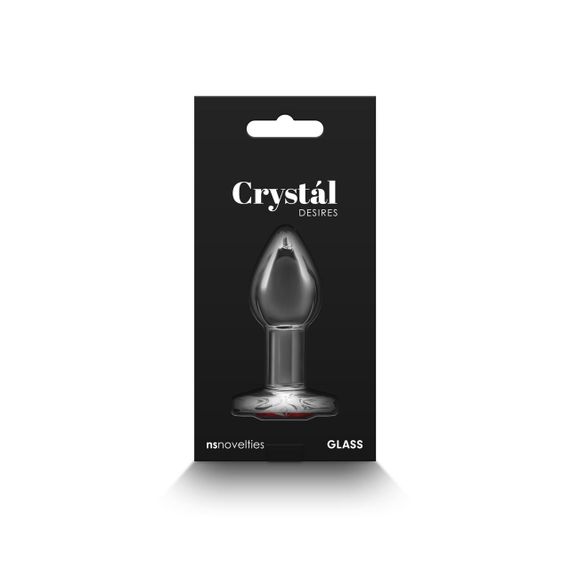 Скляна анальна пробка NS Novelties Crystal - Desires - Red Heart - Small Sex Aura | Зображення 3
