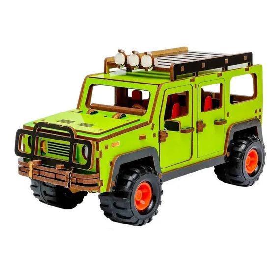 Деревянный 3D конструктор "Внедорожник" Puz-00951, 123 детали | Зображення 5