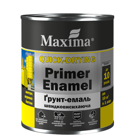 Грунт-емаль швидковисихаюча, графіт матова, ТМ"Maxima" - 0,75 кг | Зображення 2