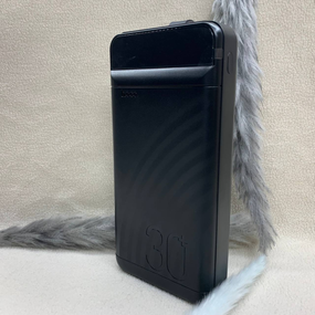 Павербанк Hoco J123B 30000mAh 22.5W — зовнішній акумулятор PD20W + QC3.0 з LED-лампою, 3 USB + Type-C, швидка зарядка