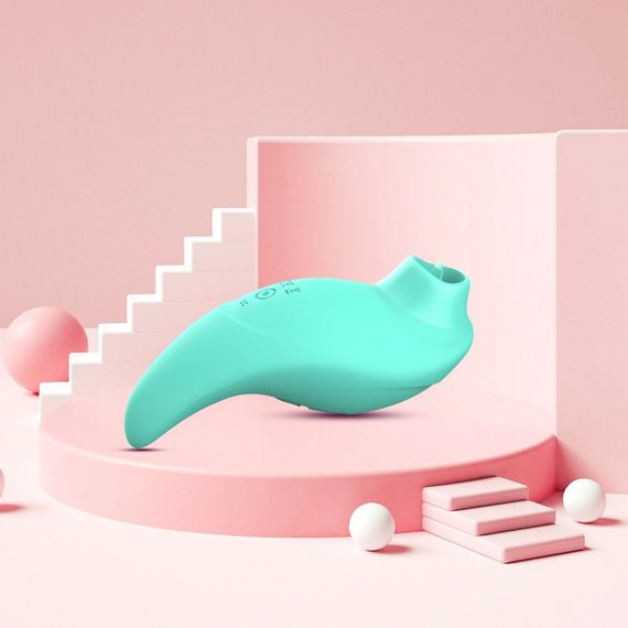 Вібратор із кліторальним стимулятором із язичком Every Night Toys Jen, зелений, 10 режимів вібрації Sex Aura | Зображення 5