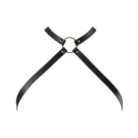 Портупея из экокожи Bijoux Indiscrets MAZE — Cross Chest Harness Black