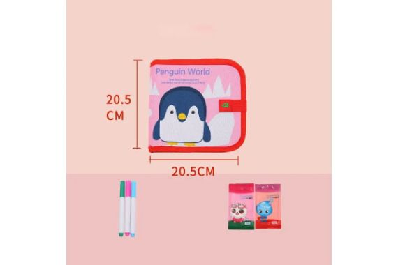 Багаторазовий альбом для малювання із фломастерами – Penguin World