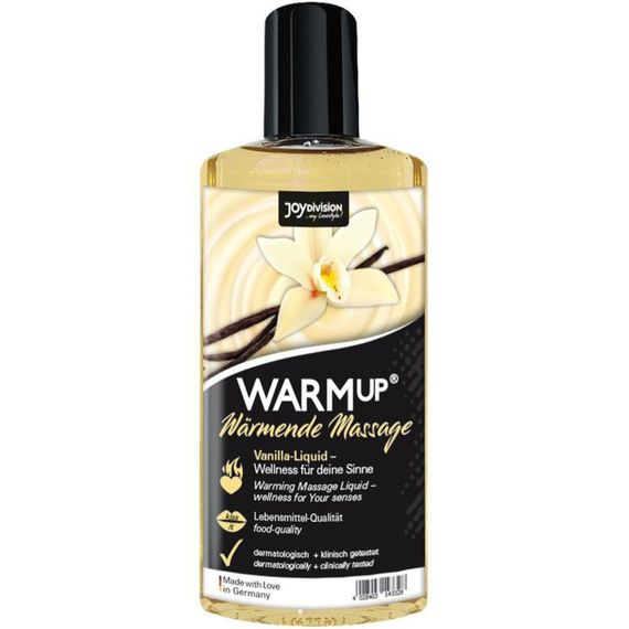 Їстівна масажна олія з ефектом, що розігріває WARMup Vanilla 150 мл Sex Aura | Зображення 1