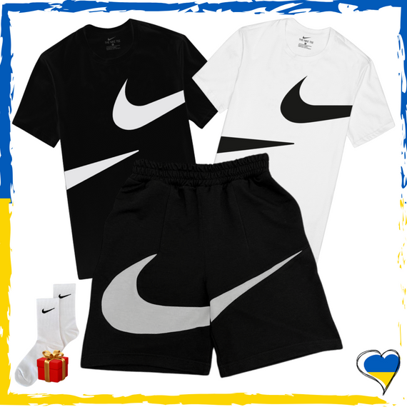 Комплект шорти Nike Big Swoosh та футболки 2шт Nike. Комплект Найк Біг Свуш XS/S