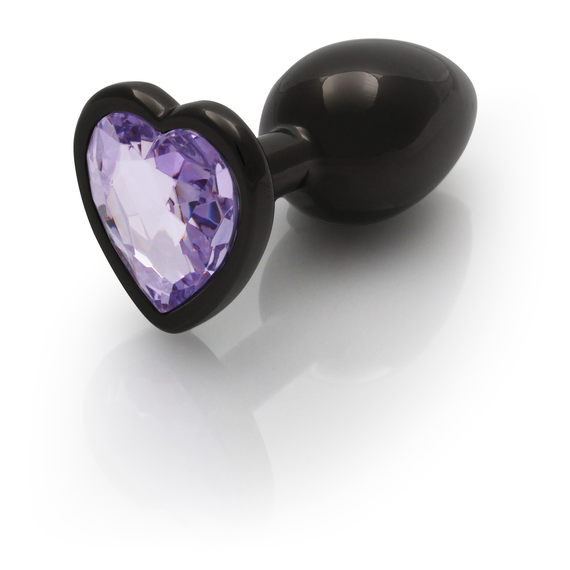 Анальна пробка - Ouch! Metal Butt Plug Small Gunmetal/Amethyst Purple Sex Aura | Зображення 1