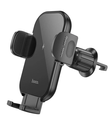Автомобильный держатель на дефлектор с беспроводной зарядкой HOCO HW4 Черный | Зображення 1