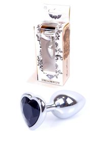 Анальна пробка -Jewellery Silver  Heart PLUGBlack sexstyle