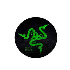 Килимок 220*220 мм тканинний RAZER 12 з боковою прошивкою (круглий), товщина 3 мм, колір Black/Green, Пакет