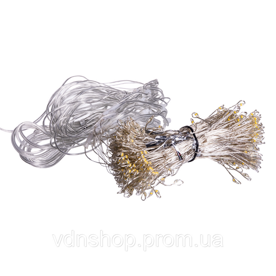 Новорічна гірлянда кімнатна штора роса Хвойна лапа 3х3 м 600 LED Жовте світло D600LED3MY | Зображення 4