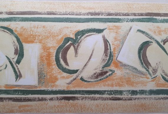 Пленка самоклеющаяся бордюрная 10,6х1000cm водостойкая листва на изразце