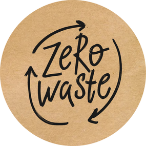 Этикетка круглая крафт "Zero Waste 02", Диаметр 50 мм, 250 шт/рулон, Viskom