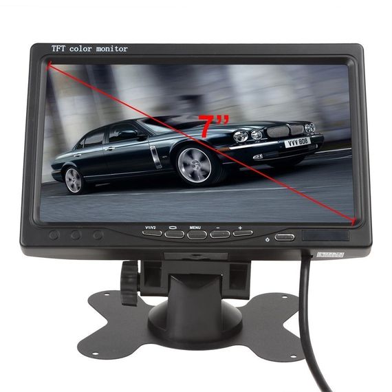 Автомобільний монітор 7" для камери заднього виду Podofo R0008, 1024х600, 2-х канальний, 2 x AV, 12В (7485) | Зображення 2