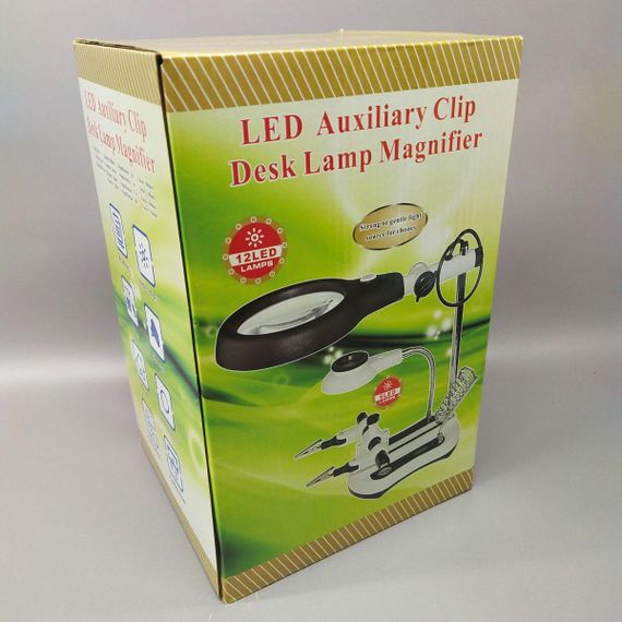 Лупа "третя рука" MG16130-108C з 12LED підсвічуванням, з тримачами для деталей | Зображення 2